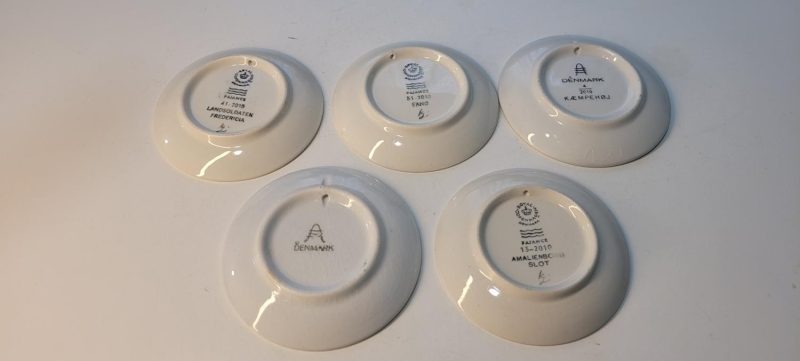 5 Väggtallrikar, Royal Copenhagen Fajance, Danmark