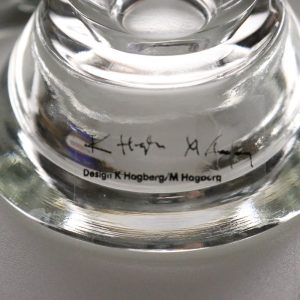 Set med eleganta glasljusstakar – designade av K. Hagberg och M. Hagberg