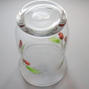 VAS, glas, handmålade smultron