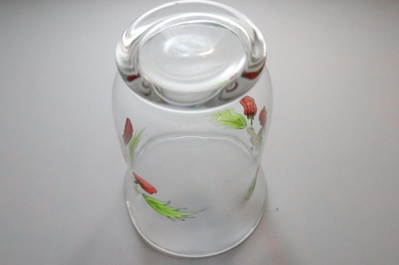 VAS, glas, handmålade smultron