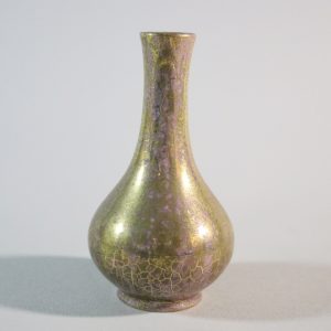 Vas, koboltblå flaskformad med smal hals, keramik, Sweden handmade