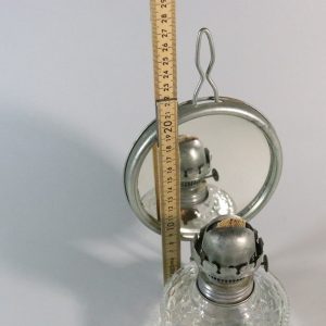 Väggfotogenlampa med spegel bakom - utan glaskupa
