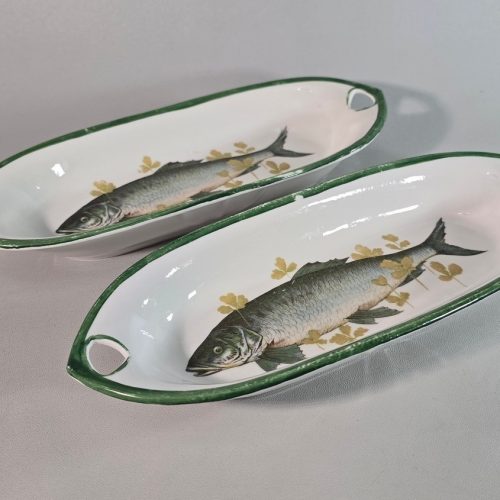 FISKFAT, 2 st, keramik, sannolikt Tjeckoslovakien