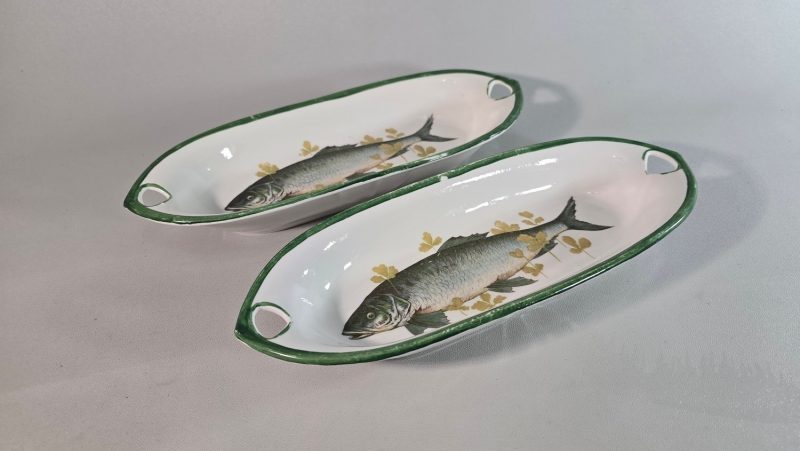 FISKFAT, 2 st, keramik, sannolikt Tjeckoslovakien