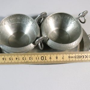 Kanna och sockerskål på fat, tenn, HERDET TINN ERIK NORWAY