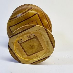 Vacker Handgjord Träskål på Fot - 1975 - Unikt Hantverk!