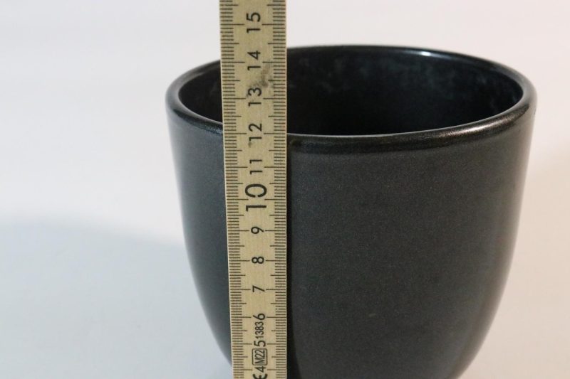 Tusca rund antracitkruka - H.11 x D.12cm