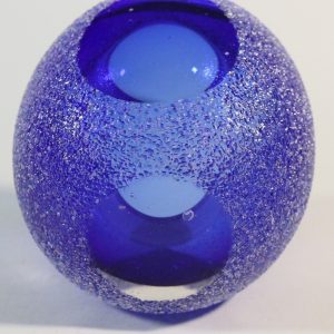 Skål av konstglas. Vintage Glaskonst, Ljuslykta, "Galaxy Sandy"
