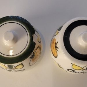 2st handmålade Burkar med lock för chutney, England