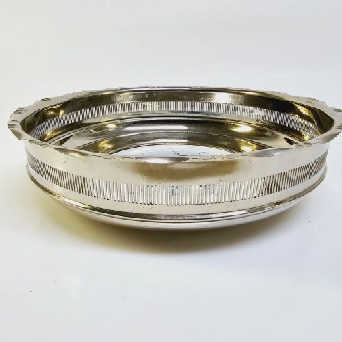 Elegant serveringsskål i silver och porslin, 24 cm