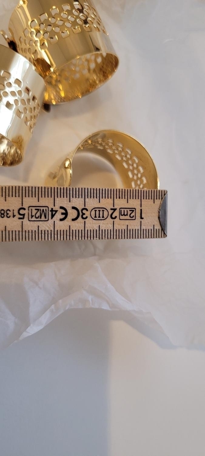 SERVETTRINGAR, 6 st, metall, guldbelagda