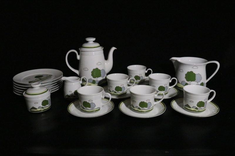 Mitterteich Bavaria Te- kaffeservis, landskapsdesign,  6 personer