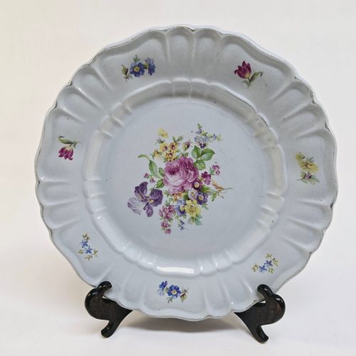 Antik Tallrik "Rosalie" – Svenskt Porslin med Blomdekor