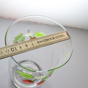 VAS, glas, handmålade smultron
