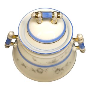 Elegant antik burk i porslin från Carl Tielsch (13 cm)