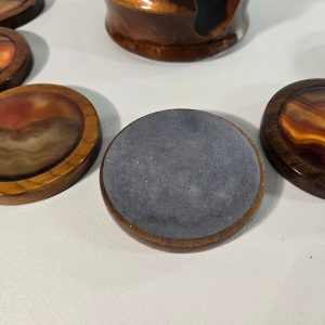 Coasters, trä och agat