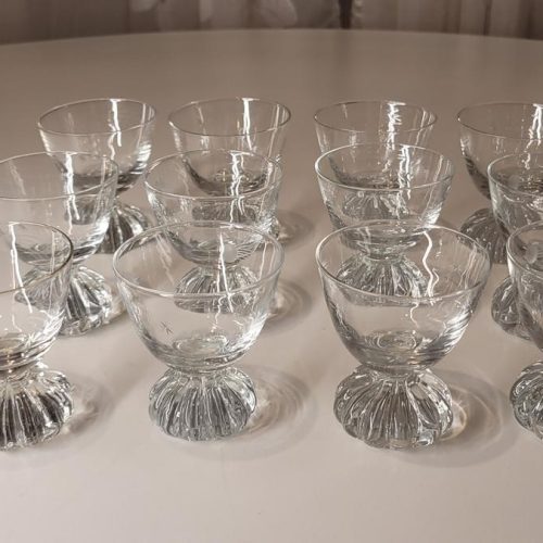Glasservis 10 delar, Svensk Kristall, höjd: 7 cm, dekor med stjärnor