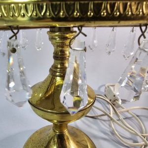 Bordslampa mässing, glasprismor