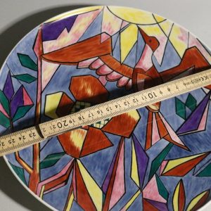 Färgsprakande porslinstallrik från H&C Selb Bavaria Heinrich, 26 cm i diameter