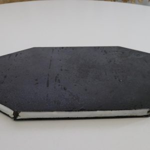 Serveringsbricka / Plåtfat med lila blomdekor, 34x21cm