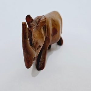 Vintage hand snidad träfigur noshörning, Kenya, 1980-tal
