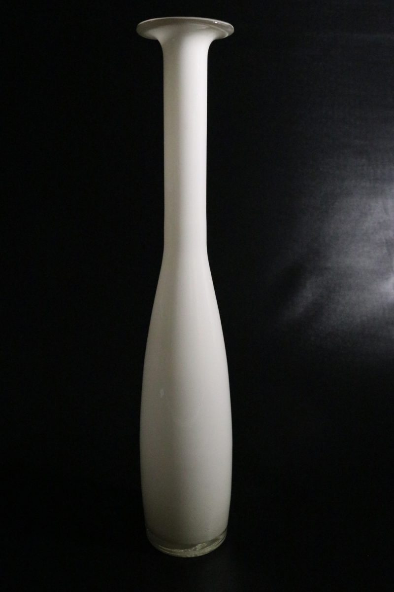 Elegant Vit Glasvas, 49 cm