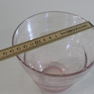 Krukor i glas med luftbubblor, Rosa, H= 14,5cm D= 14cm