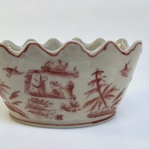 Saltglaserat fat i lergods Andersson & Johansson, Old Höganäs, 35x27cm, spricka