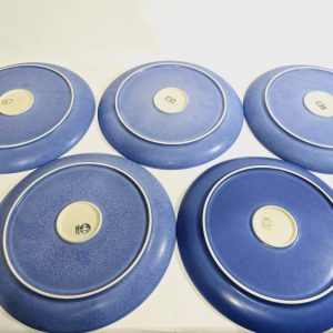 5st stora tallrikar Höganäs Keramik. Ø 26cm. Blåa. M-L Hellgren