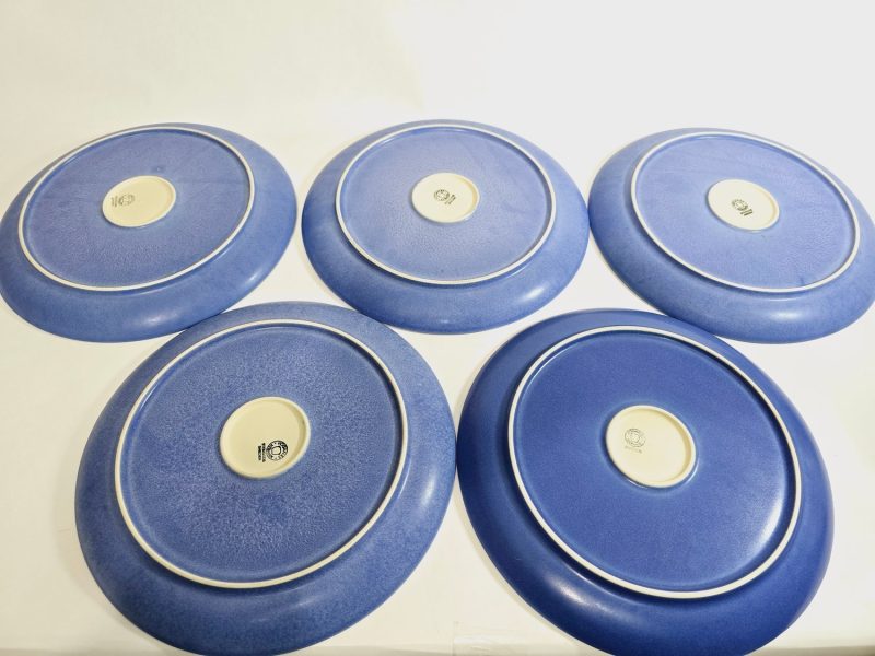 5st stora tallrikar Höganäs Keramik. Ø 26cm. Blåa. M-L Hellgren