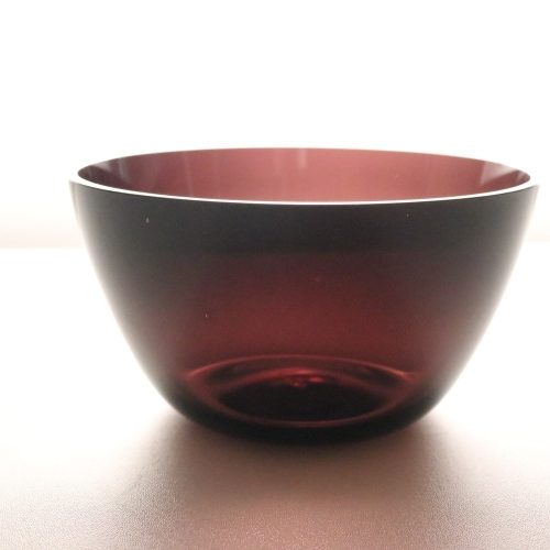 Skål, glas, burgundy - 15cm