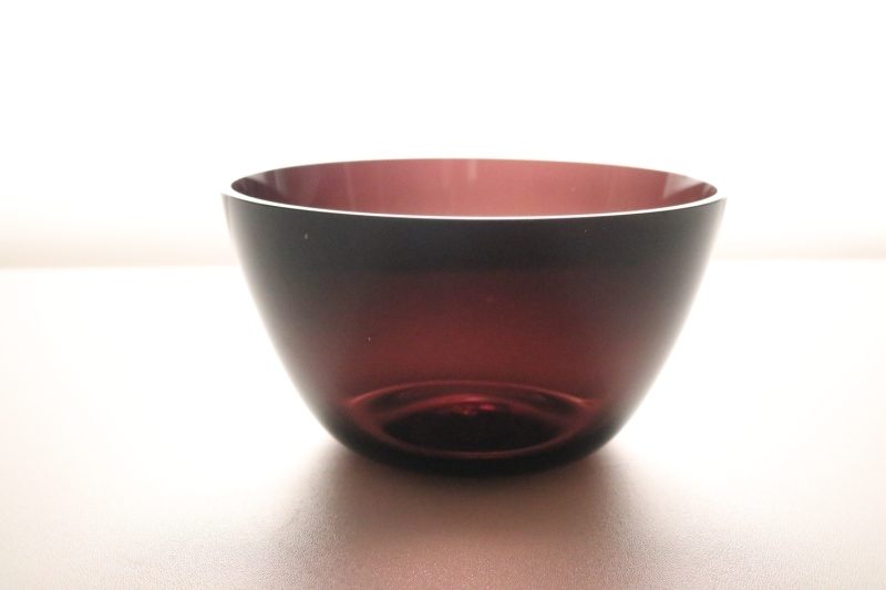 Skål, glas, burgundy - 15cm