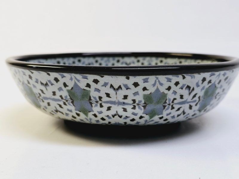 Elegant keramikskål med unik mosaikdesign, 17 cm