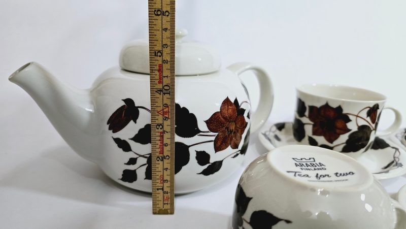 Teservis, 7 delar, porslin, "Tea for two", Arabia, Finland GUNVOR OLIN-GRÖNQVIST
