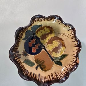 Glasfat i färgat glas - svart - 29cm