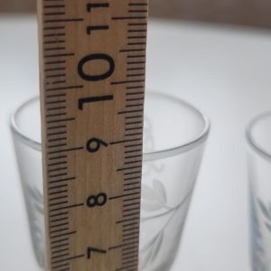 5st glas, etsad dekor, 9cm