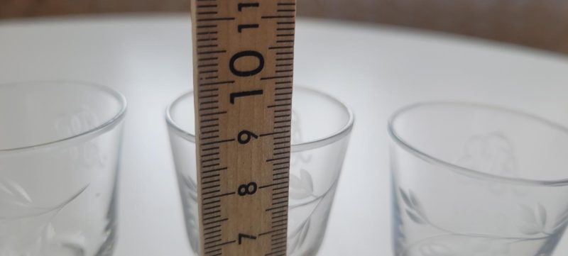 5st glas, etsad dekor, 9cm
