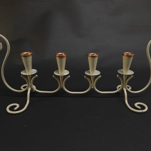 Charmig ljusstake i smide med kopparinslag – Vintage elegans