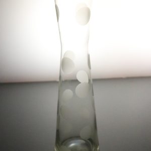 Vas i glas med etsade prickar - 37cm hög D=6,5cm