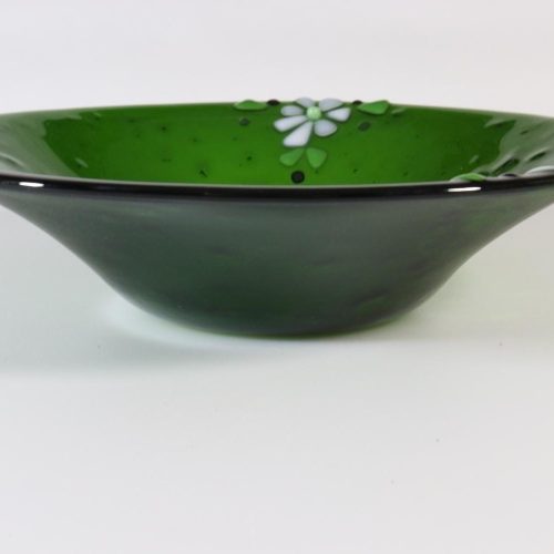 Grön glasskål, Siw Steneskog Ek, 26cm