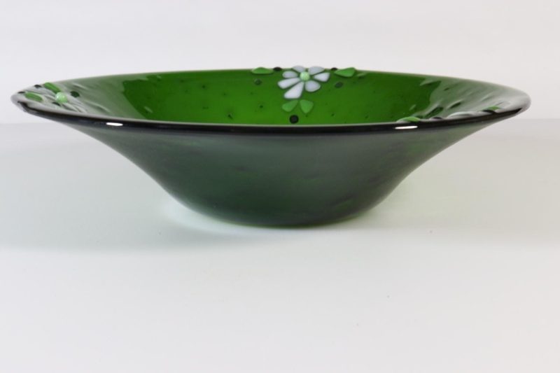 Grön glasskål, Siw Steneskog Ek, 26cm