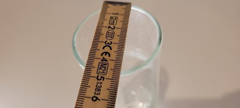 Avlång cylinder blomvas, bubbla på botten