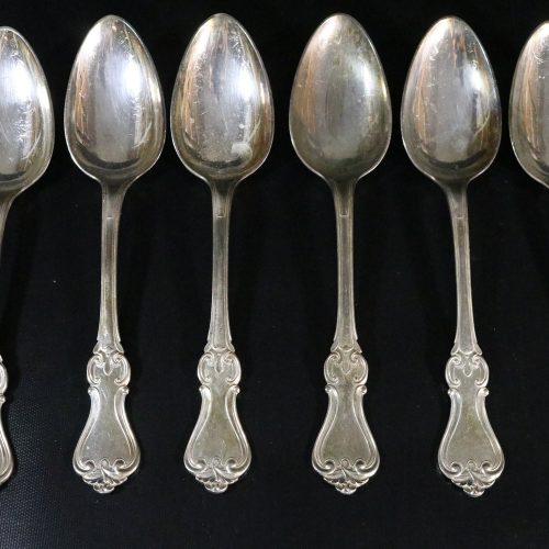 Antikt Set med Nysilverskedar – GAB Gense Olga, 22 cm
