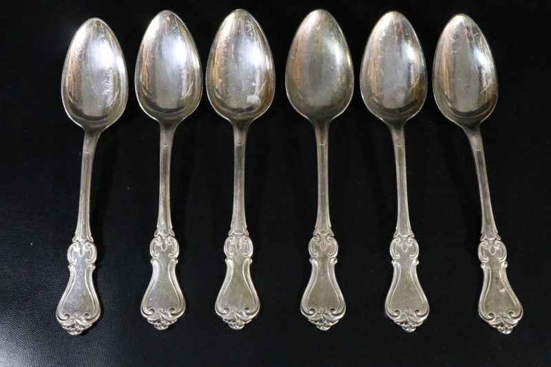 Antikt Set med Nysilverskedar – GAB Gense Olga, 22 cm
