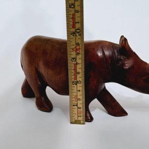 Vintage hand snidad träfigur noshörning, Kenya, 1980-tal