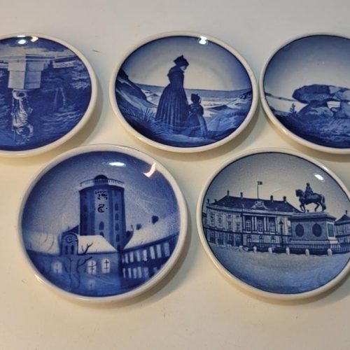 5 Väggtallrikar, Royal Copenhagen Fajance, Danmark