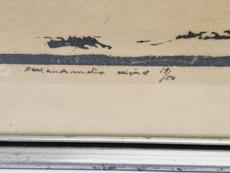 Litografi - Vinterlandskap – Signerat Verk från 1936