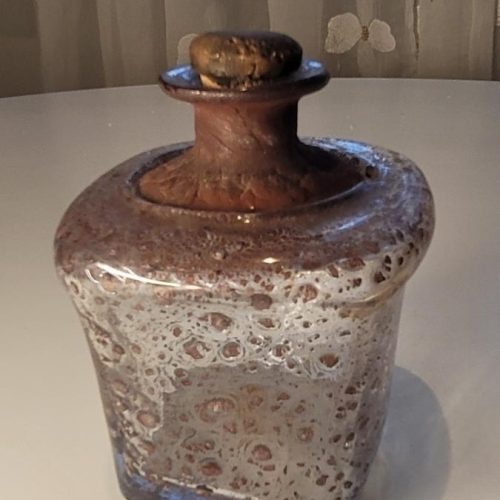 KARAFF, glas med kork, troligen Björkshult Sweden, 1900-talets andra hälft