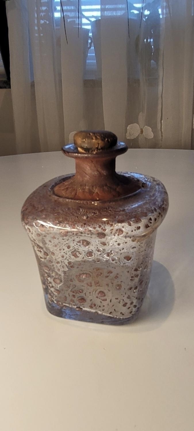 KARAFF, glas med kork, troligen Björkshult Sweden, 1900-talets andra hälft