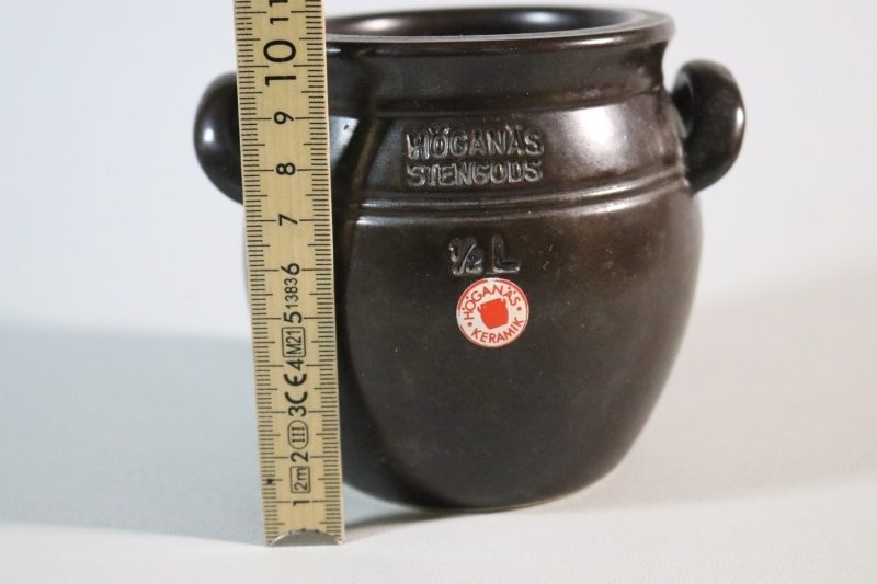 Mörkbrun krus, stengods, Höganäs 1/2L